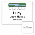 Classic Side Load Vinyl Name Tag Holder w/ Pin Attachment (4"x3")